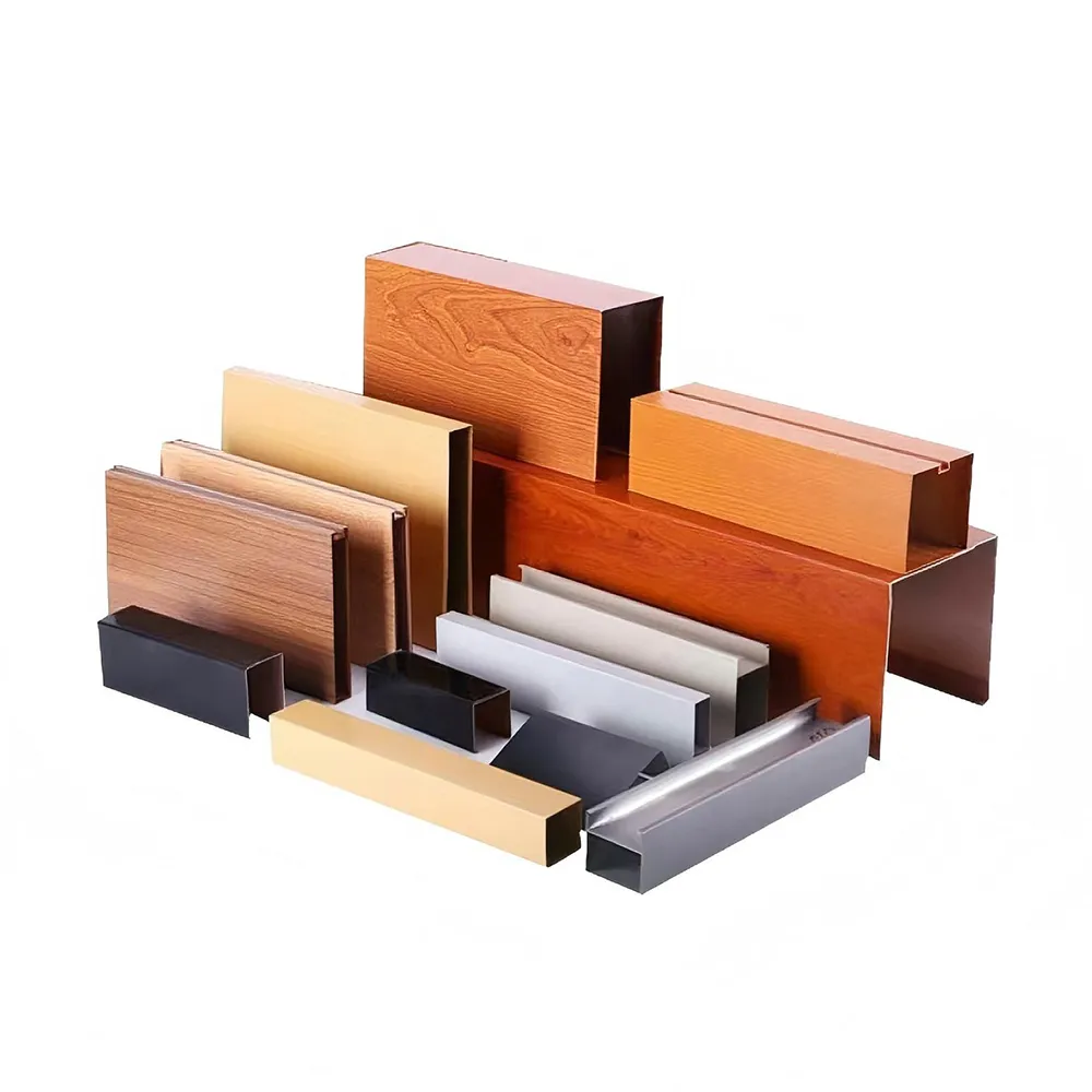 Mixed Color Wood Finish Aluminium Curtain Wall Extrusion Profiles</trp-post-co...