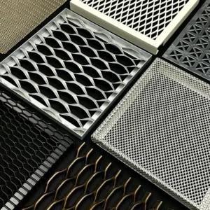 Multi Pattern Decorative Aluminium Expanded Mesh Panel - Aluminium Extrusion Solid Panels - laluxalu.com