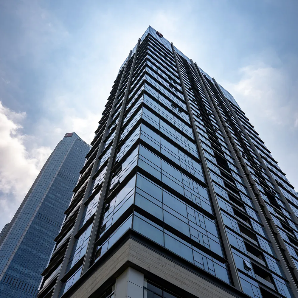 High-Rise Aluminium Hidden Frame Curtain Wall Section - Aluminium Extrusion Curtain Wall & Facade - laluxalu.com
