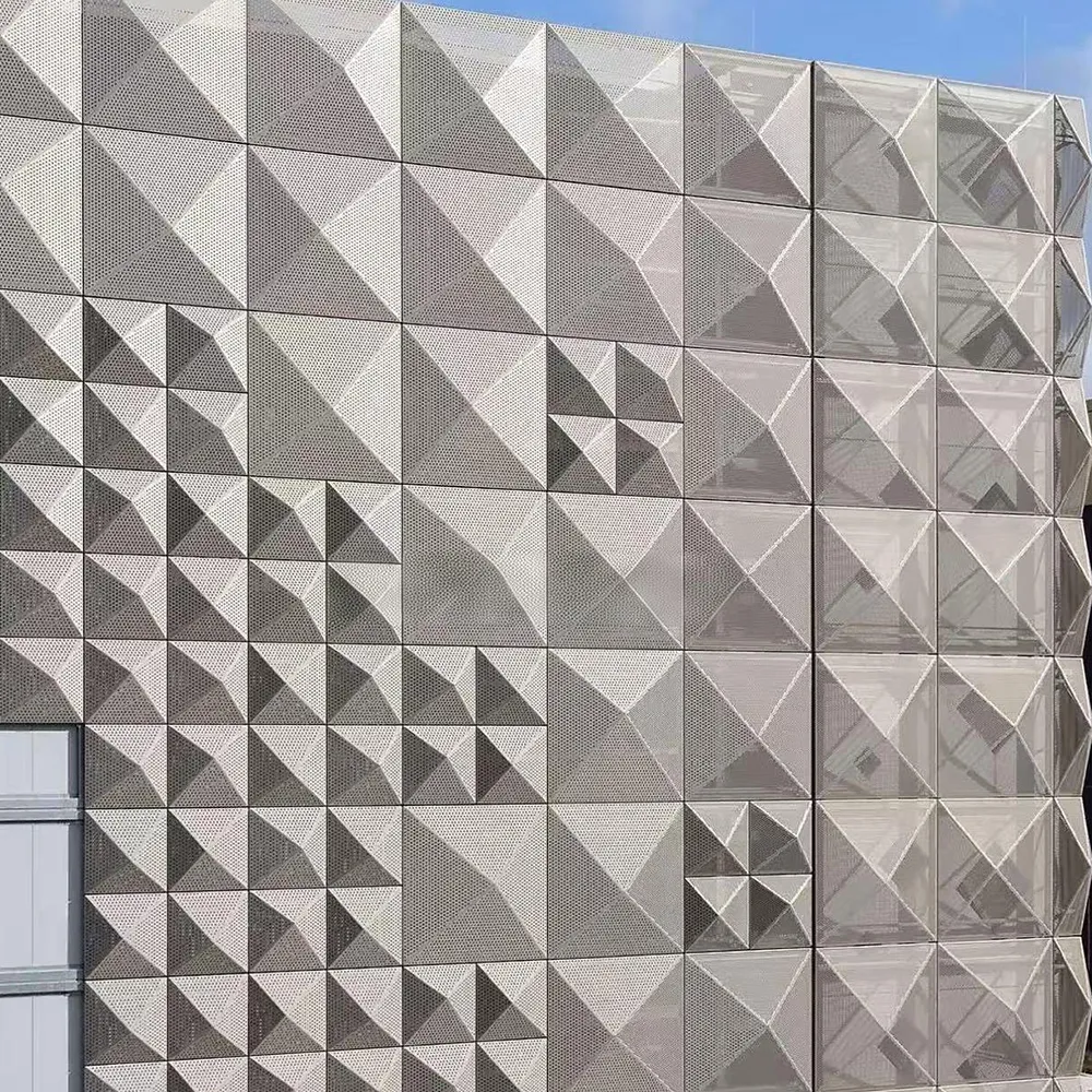 3D Pyramid Embossed Perforated Aluminium Cladding Panel - Aluminium Extrusion Solid Panels - laluxalu.com