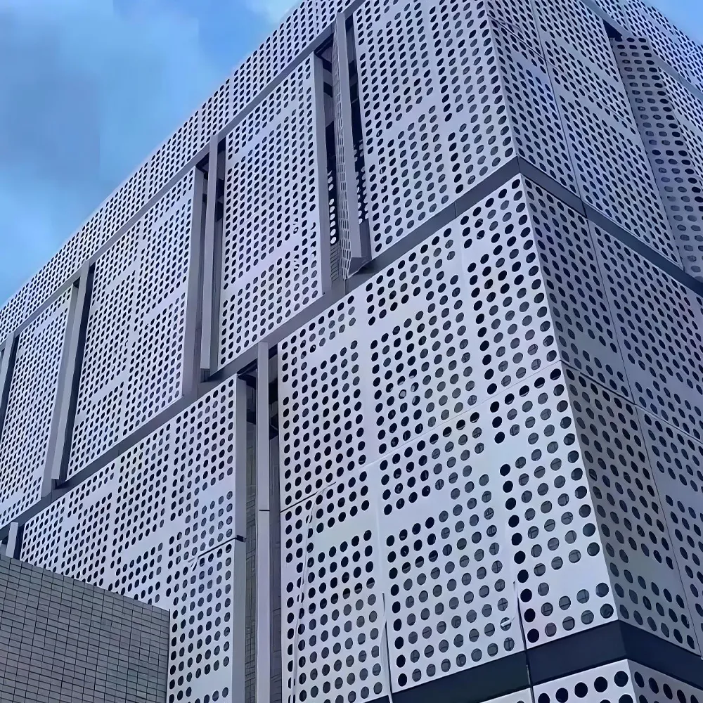 Exterior Building Facade Perforated Aluminium Wall Cladding Panel - Aluminium Extrusion Solid Panels - laluxalu.com