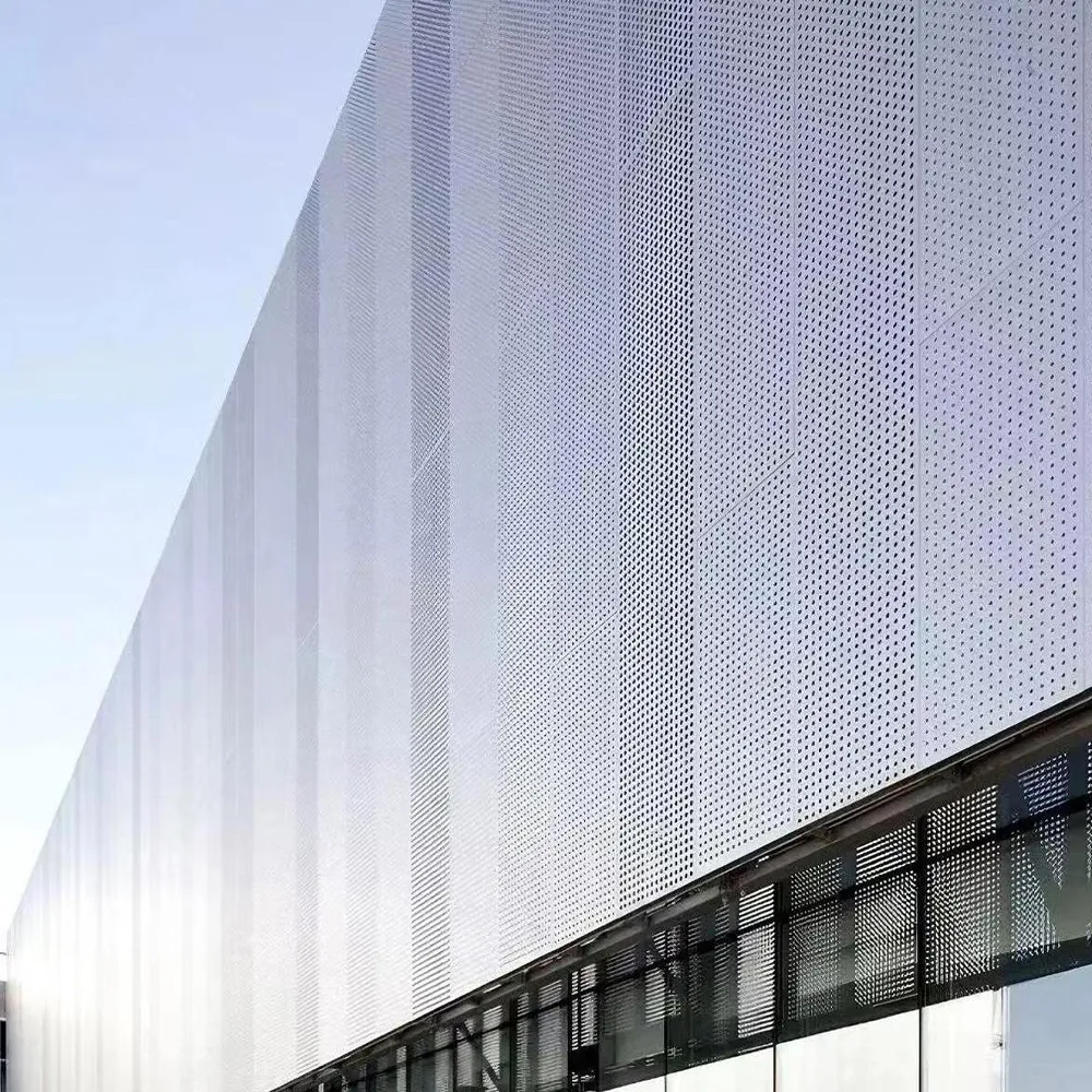 Long Strip Curtain Wall Perforated Aluminium Decor Panel - Aluminium Extrusion Solid Panels - laluxalu.com