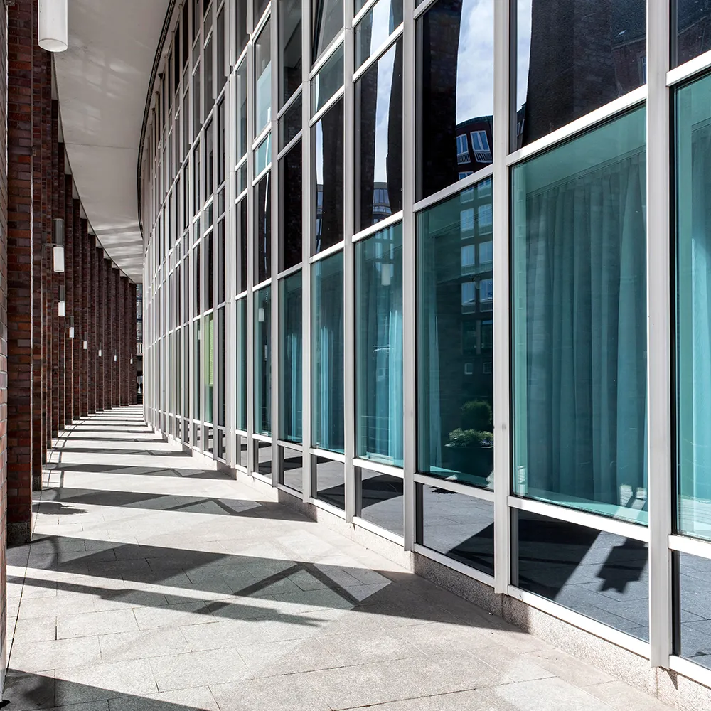Aluminium Semi-Hidden Frame Curtain Wall Profile For Corridor Facade - Aluminium Extrusion Curtain Wall & Facade - lal...