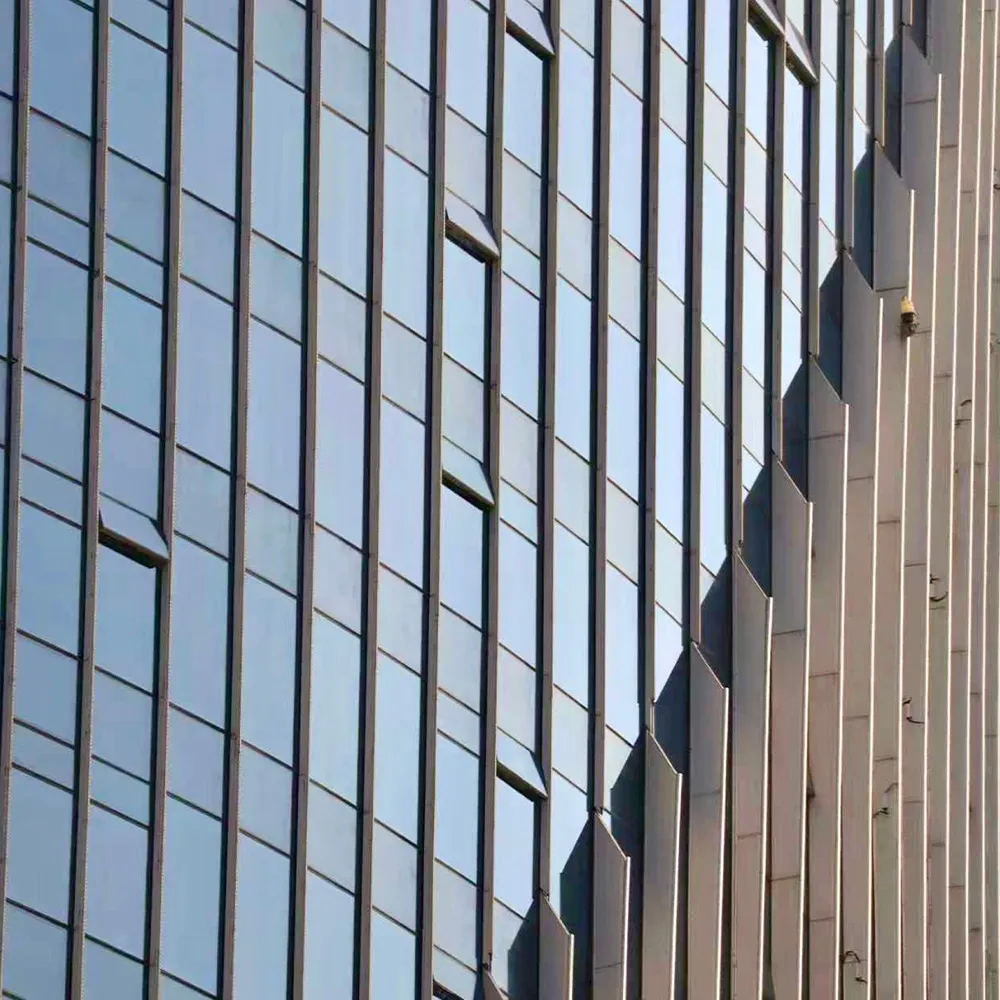 Vertical Grid Aluminium Semi-Hidden Curtain Wall Extrusion Section</trp-post-c...